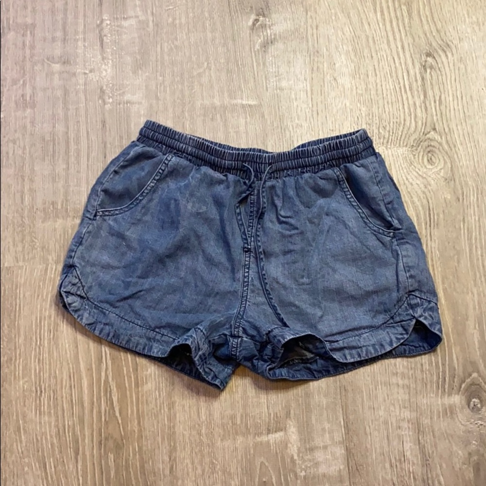 flowy jean shorts